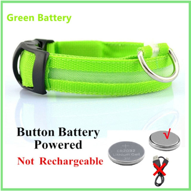 Collar para perro ajustable con luz LED