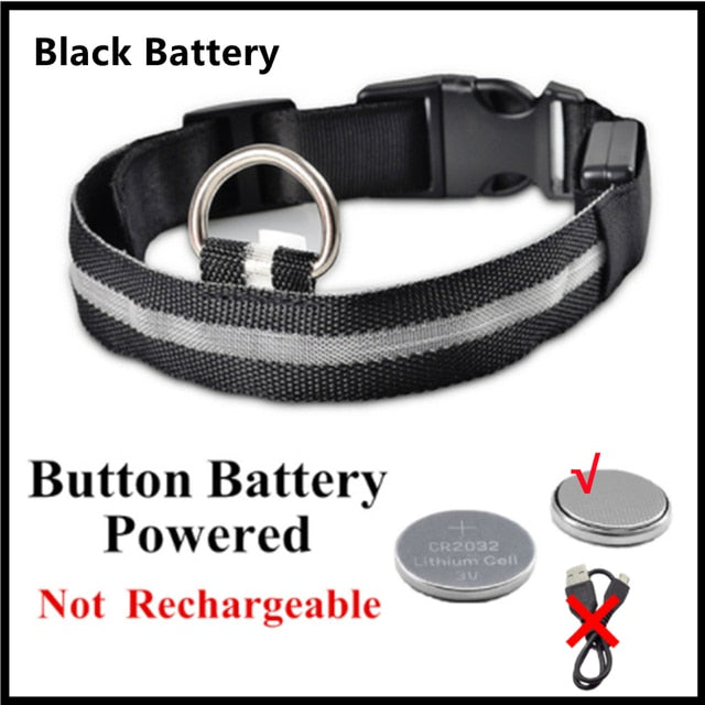 Collar para perro ajustable con luz LED
